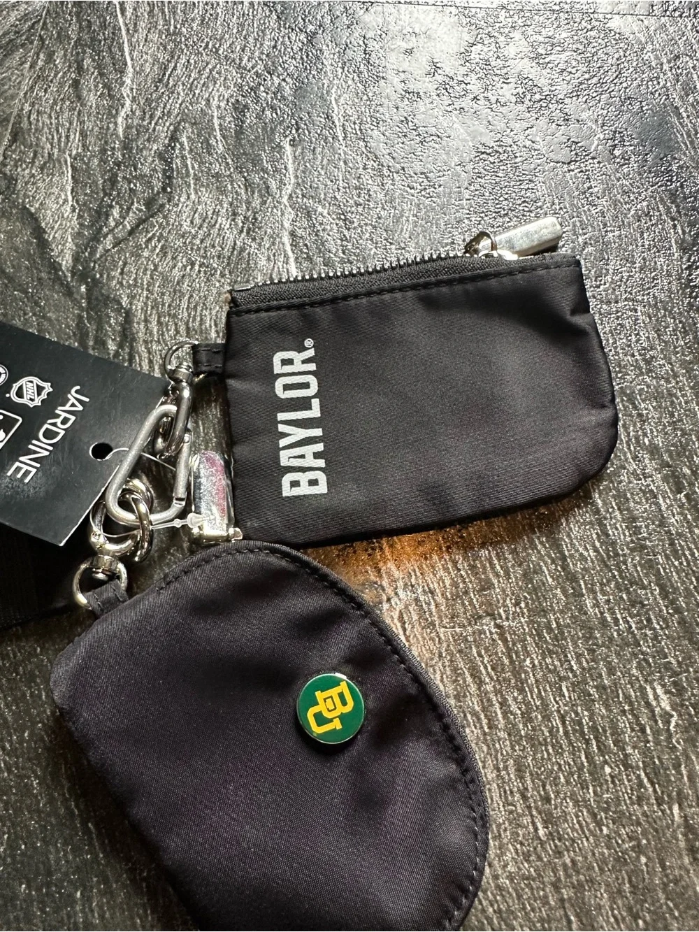 Baylor University Black Wristlet Key Pouch Set